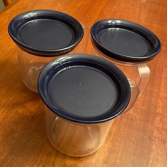 Set of 3 Tupperware Acrylic Cups with Lids/Coasters - Picture 2 of 10